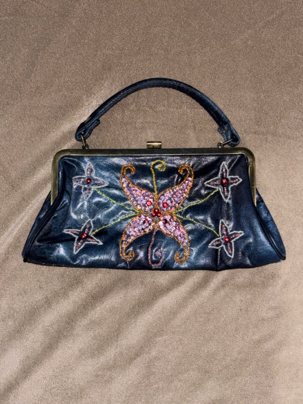 Vintage Nicole Lee Butterfly Rhinestone Mini Handbag